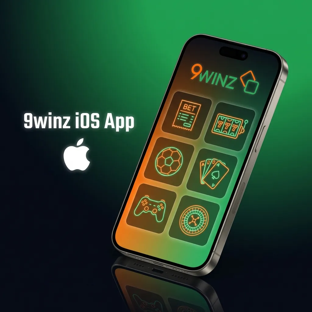 9winz iOS app icon displayed on iPhone and iPad screens, showing betting platform interface
