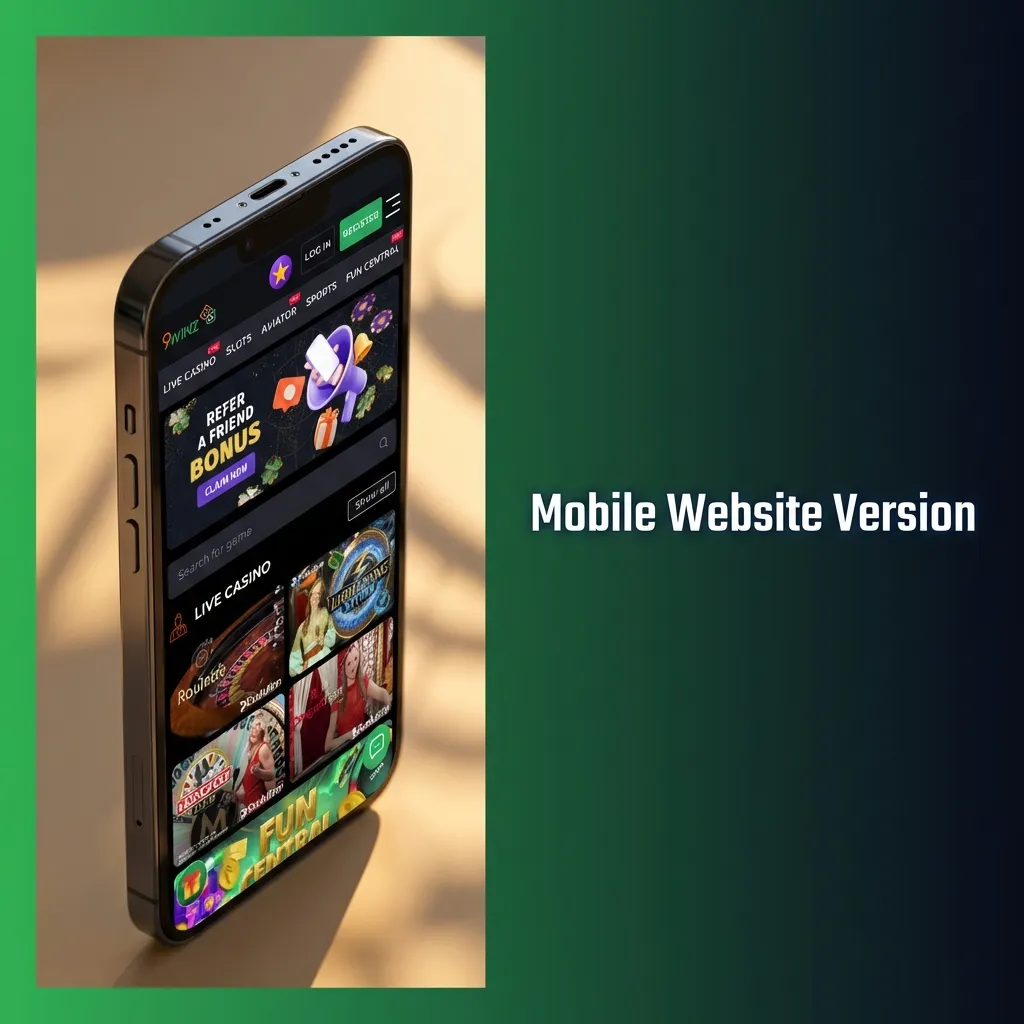 Mobile betting site interface showing responsive design with sports, casino, and slots accessible on smartphone browser