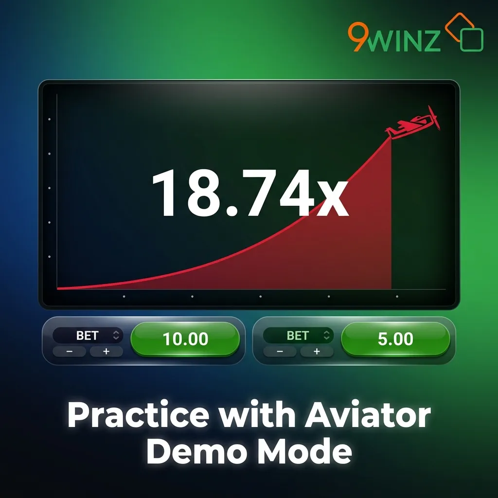Aviator game demo mode interface showing virtual credits and practice gameplay without financial risk