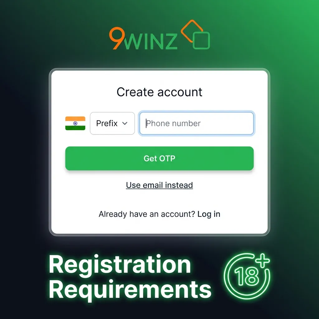 Registration requirements checklist for creating a betting account in India, including age and ID verification rules.