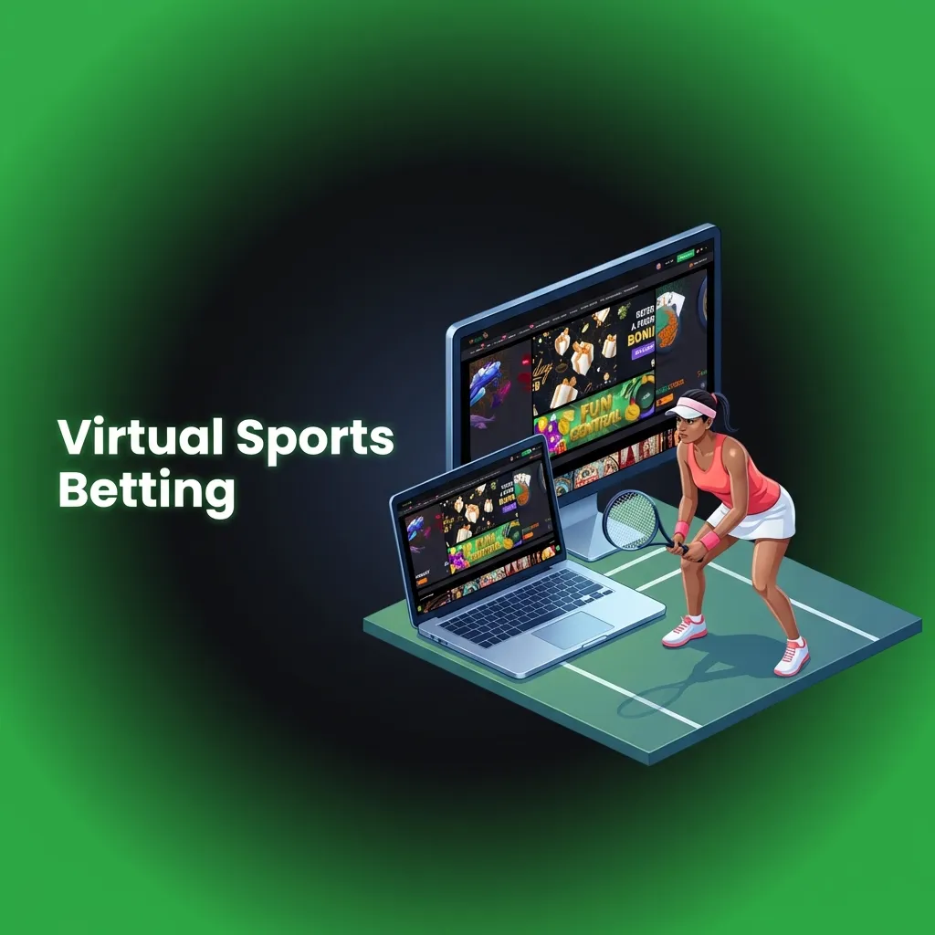 Virtual sports betting interface showing animated football, cricket, and racing events with real-time results
