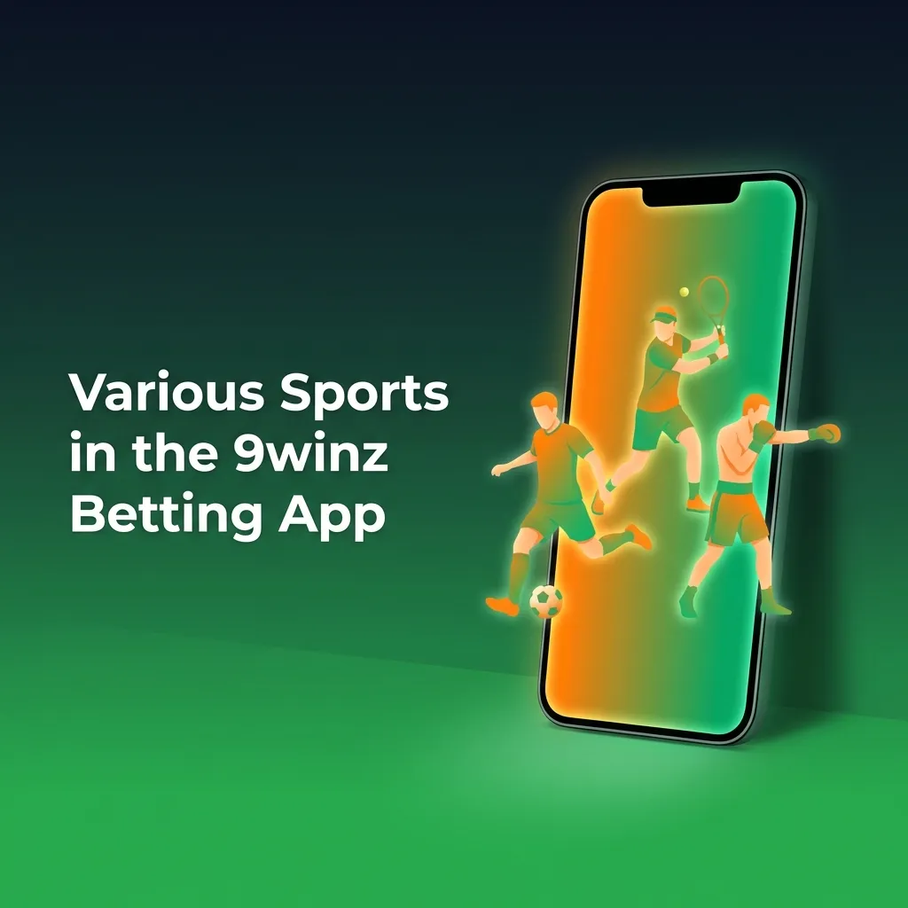 9winz betting app interface showing multiple sports options including cricket, football, tennis, and live streaming features