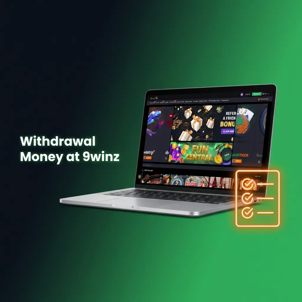 9winz withdrawal interface showing step-by-step process for cashing out winnings with secure verification